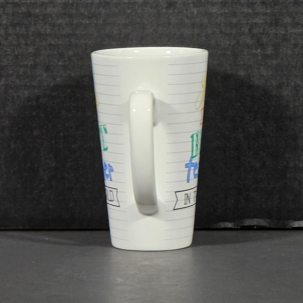 Bay Island Best‎ Teacher In The World Tall Ceramic Mug White Notebook Lined 2019 - Picture 2 of 5